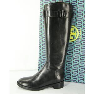 Tory Burch Grace Classic Tall Knee High Riding Boots  Belted Top New